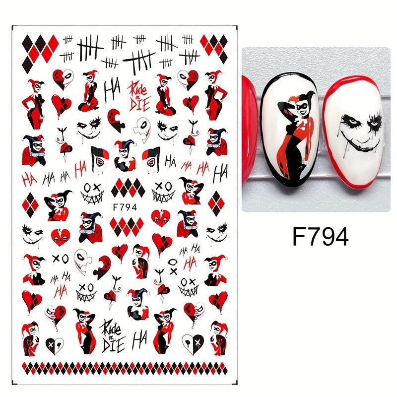 Halloween Nail Art Stickers Self Adhesive Decals for DIY Nail Decorations