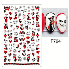 Halloween Nail Art Stickers Self Adhesive Decals for DIY Nail Decorations
