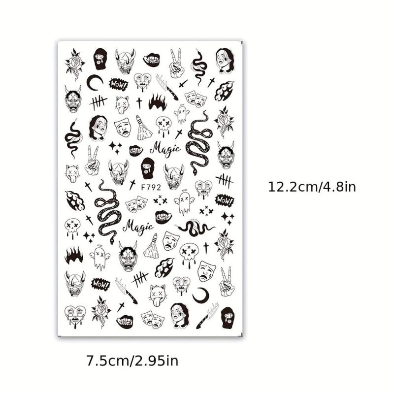 Halloween Nail Art Stickers Self Adhesive Decals for DIY Nail Decorations