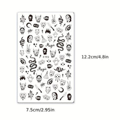 Halloween Nail Art Stickers Self Adhesive Decals for DIY Nail Decorations