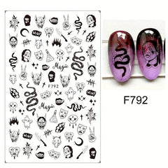 Halloween Nail Art Stickers Self Adhesive Decals for DIY Nail Decorations