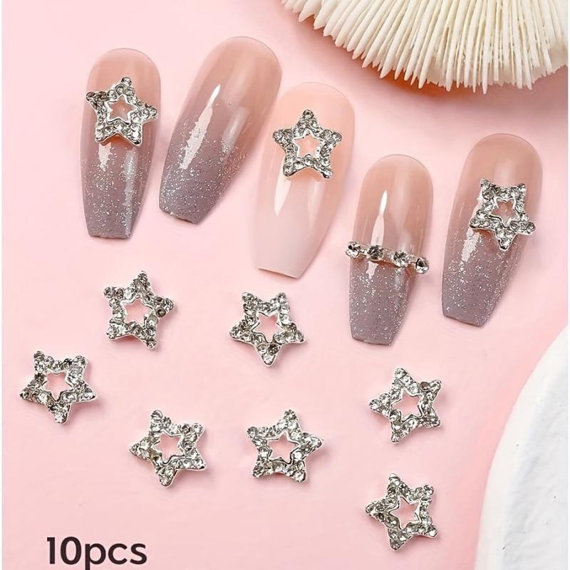 20pcs Star Nail Art Charms With Rhinestones 3D Pendant Nail Gem Accessories
