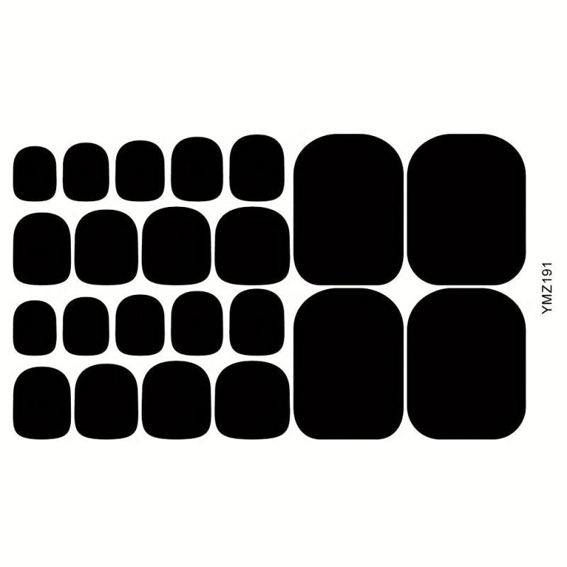 Waterproof Toenail Stickers Full Wraps Solid Toenail Polish Strips