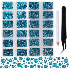 Glass Nail Art Rhinestones Kit Round Crystal Gemstones