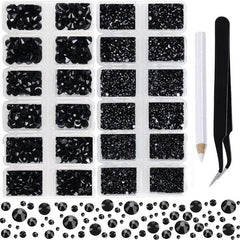 Glass Nail Art Rhinestones Kit Round Crystal Gemstones