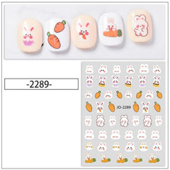 Cartoon Rabbit Nail Art Stickers 3D Self Adhesive Nail Decals