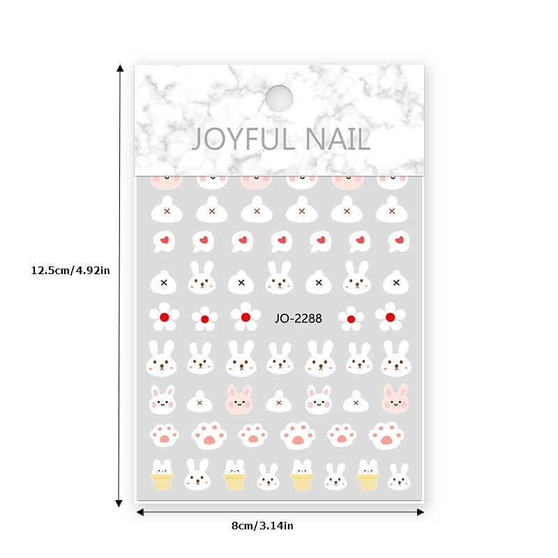 Cartoon Rabbit Nail Art Stickers 3D Self Adhesive Nail Decals