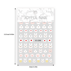 Cartoon Rabbit Nail Art Stickers 3D Self Adhesive Nail Decals