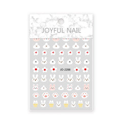 Cartoon Rabbit Nail Art Stickers 3D Self Adhesive Nail Decals