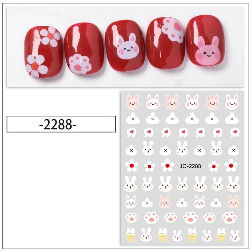 Cartoon Rabbit Nail Art Stickers 3D Self Adhesive Nail Decals