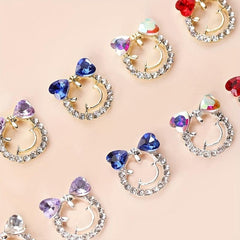 Heart Rhinestone Nail Art Charms 3D Alloy Gems