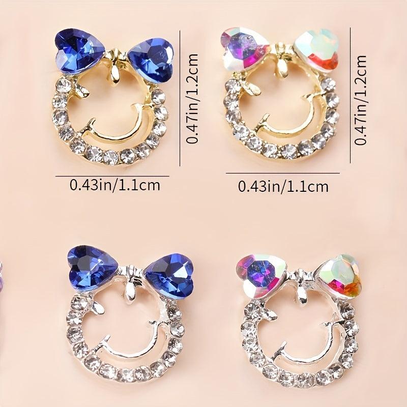 Heart Rhinestone Nail Art Charms 3D Alloy Gems
