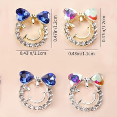 Heart Rhinestone Nail Art Charms 3D Alloy Gems