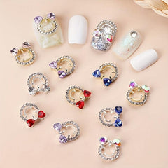 Heart Rhinestone Nail Art Charms 3D Alloy Gems