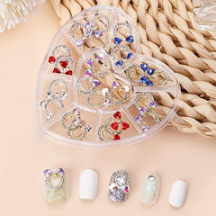 Heart Rhinestone Nail Art Charms 3D Alloy Gems