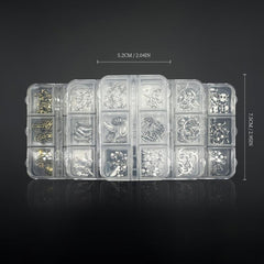 30Pcs Halloween Skeleton Nail Ornaments Set