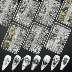 30Pcs Halloween Skeleton Nail Ornaments Set