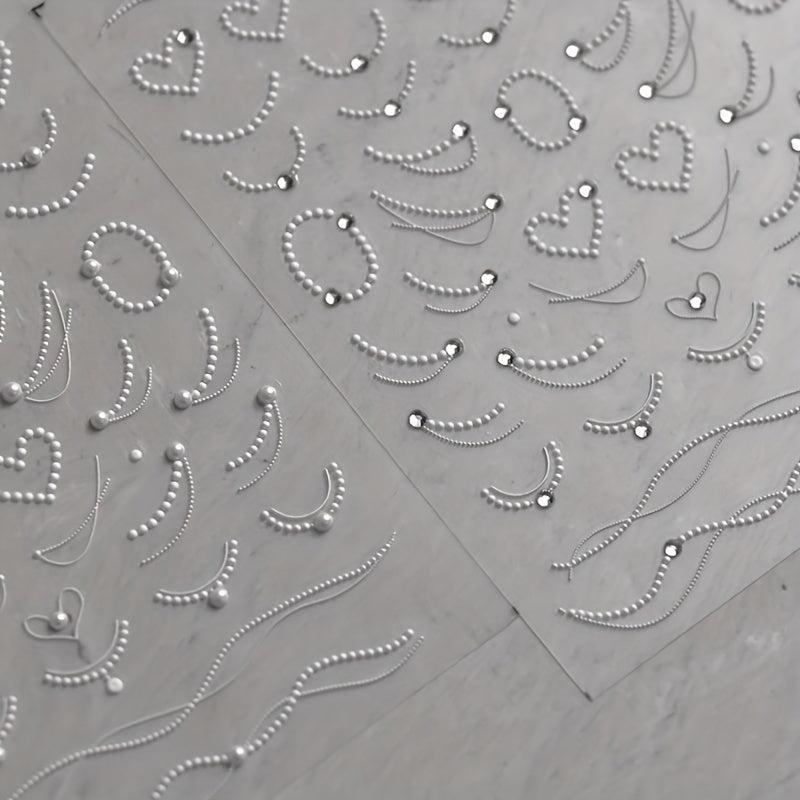 Pearl Nail Art Stickers Self Adhesive for DIY Nail Art