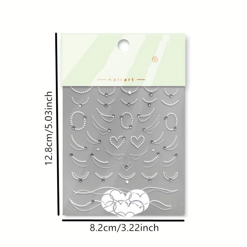 Pearl Nail Art Stickers Self Adhesive for DIY Nail Art