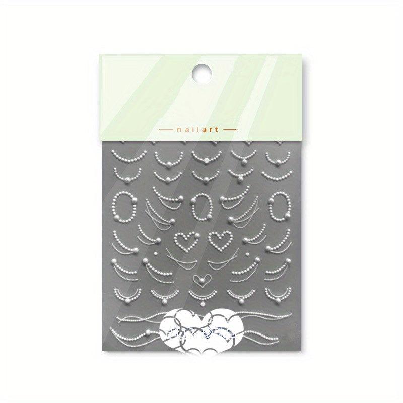 Pearl Nail Art Stickers Self Adhesive for DIY Nail Art