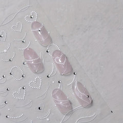 Pearl Nail Art Stickers Self Adhesive for DIY Nail Art