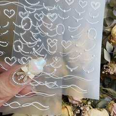 Pearl Nail Art Stickers Self Adhesive for DIY Nail Art