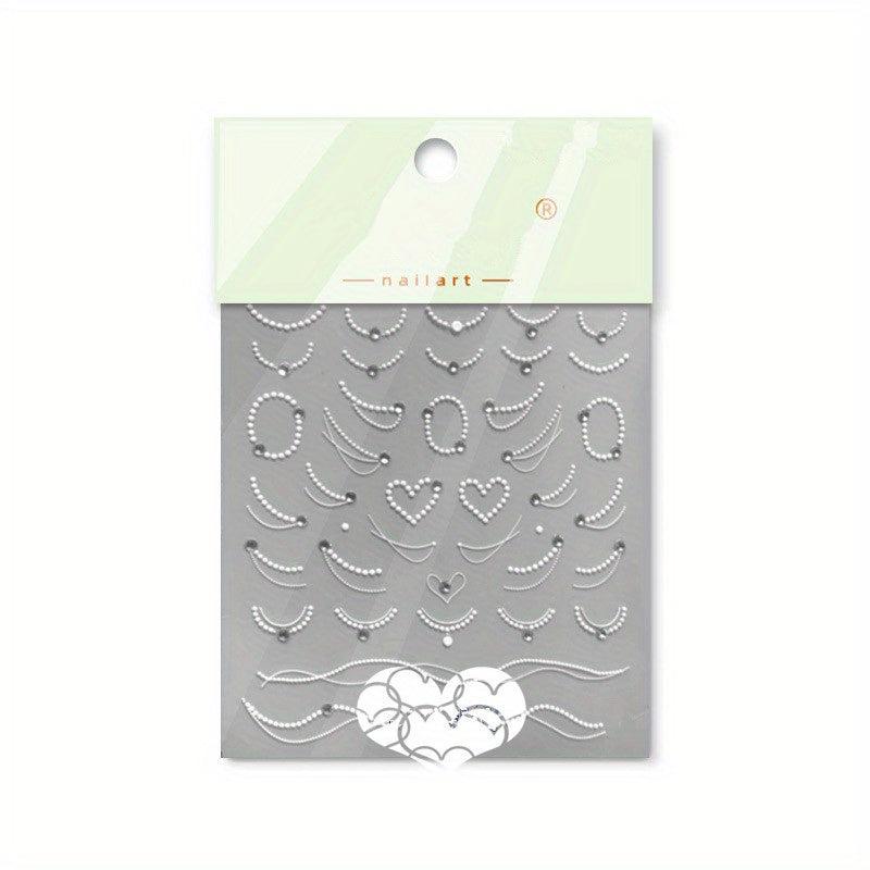 Pearl Nail Art Stickers Self Adhesive for DIY Nail Art