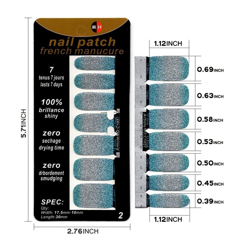 Glitter Nail Polish Stickers Self Adhesive Nail Art Decal Strips