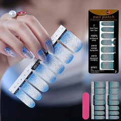 Glitter Nail Polish Stickers Self Adhesive Nail Art Decal Strips