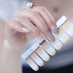 Glitter Nail Polish Stickers Self Adhesive Nail Art Decal Strips