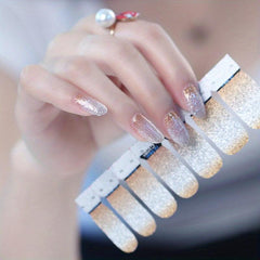 Glitter Nail Polish Stickers Self Adhesive Nail Art Decal Strips