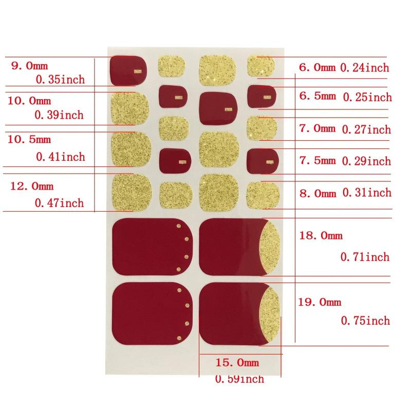 Glitter Nail Polish Stickers Self Adhesive Decal Strips Kit for Women Girls