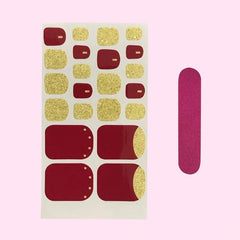 Glitter Nail Polish Stickers Self Adhesive Decal Strips Kit for Women Girls