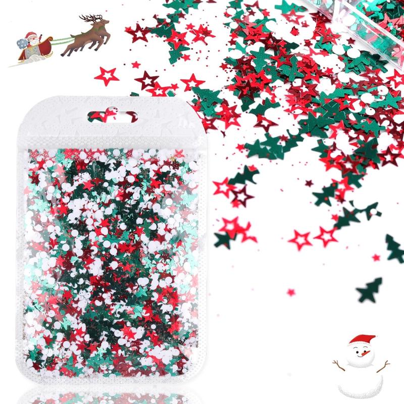 Christmas Nail Art Sequins 3D Holographic Designs
