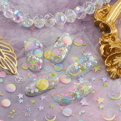 5D Embossed Planet Nail Stickers For Women Nail Art Decals