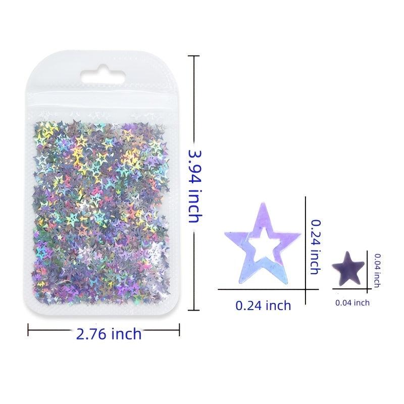 Holographic Star Nail Glitter Sequins Confetti Stickers