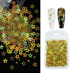 Holographic Star Nail Glitter Sequins Confetti Stickers