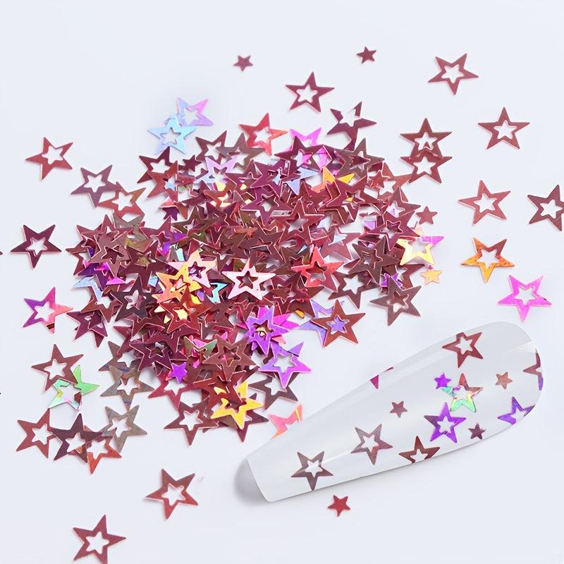 Holographic Star Nail Glitter Sequins Confetti Stickers