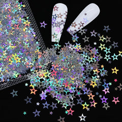 Holographic Star Nail Glitter Sequins Confetti Stickers