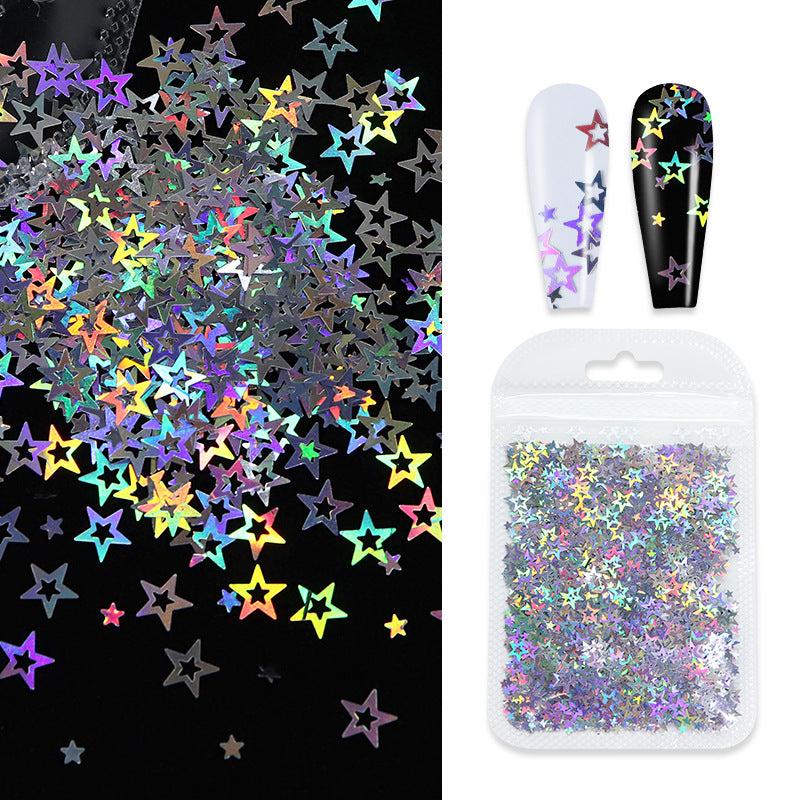 Holographic Star Nail Glitter Sequins Confetti Stickers