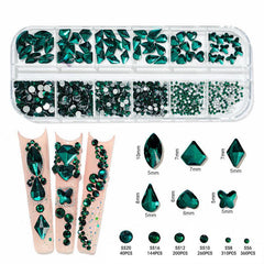 120 Pcs Crystal Rhinestones for Nails - Flat Back Acrylic Nail Art Stones