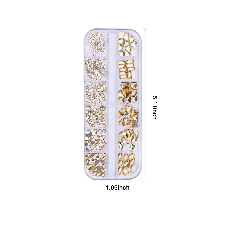 120 Pcs Crystal Rhinestones for Nails - Flat Back Acrylic Nail Art Stones
