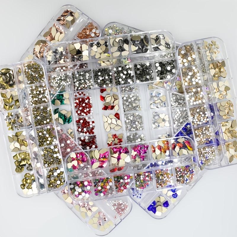 120 Pcs Crystal Rhinestones for Nails - Flat Back Acrylic Nail Art Stones