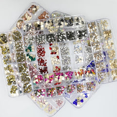 120 Pcs Crystal Rhinestones for Nails - Flat Back Acrylic Nail Art Stones