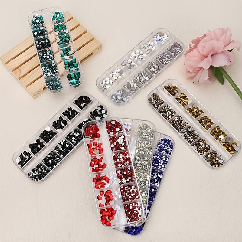 120 Pcs Crystal Rhinestones for Nails - Flat Back Acrylic Nail Art Stones