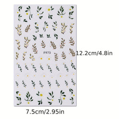 6 Sheets Spring Flower Nail Art Stickers Self Adhesive Decals for DIY Nail Art