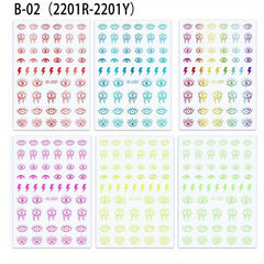 6 Pcs Devil Eye Nail Art Sticker Decal Nail Art Decor Slider