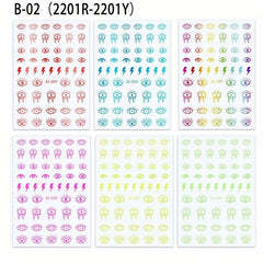 6 Pcs Devil Eye Nail Art Sticker Decal Nail Art Decor Slider