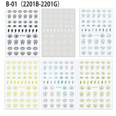 6 Pcs Devil Eye Nail Art Sticker Decal Nail Art Decor Slider