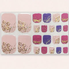Self Adhesive Toe Nail Stickers Toenail Wraps DIY Nail Art Decal